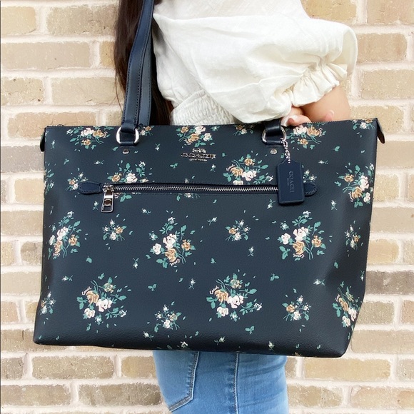 Coach 1 large tote blue floral - Picture 3 of 4